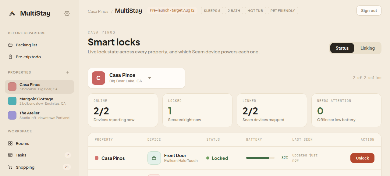 Smart lock status
